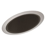 614 6 Inch Standard Slope Baffle Trim - Satin Chrome / Black Baffle