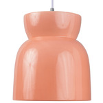 Ceramic Hourglass Pendant - Polished Chrome / Gloss Blush