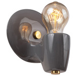 American Classics Ovalesque Wall Sconce - Polished Brass / Gloss Grey