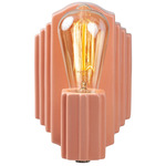 American Classics Deco Rectangle Wall Sconce - Brushed Nickel / Gloss Blush