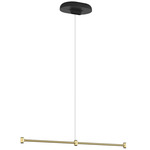 Dependant Linear Pendant Hanging Canopy - Black / Brass