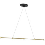 Dependant Linear Pendant Hanging Canopy - Black / Brass