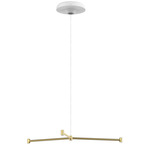 Dependant Circular Canopy for Pendants - White / Brass