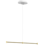 Dependant Linear Pendant Hanging Canopy - White / Brass