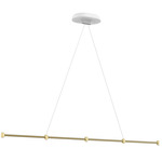 Dependant Linear Pendant Hanging Canopy - White / Brass