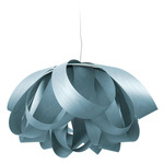 Agatha Pendant - Brushed Nickel / Sea Blue Wood