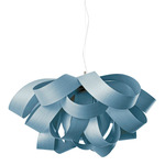 Agatha Pendant - Brushed Nickel / Sea Blue Wood