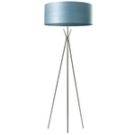 Cosmos Floor Lamp - Brushed Nickel / Sea Blue Wood