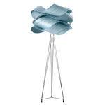 Link Floor Lamp - Matte Nickel / Sea Blue Wood