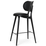 High Stool with Backrest - Black Stained Beech / Black