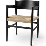 Nestor Armchair - Black Lacquered Beech / Natural Paper Cord