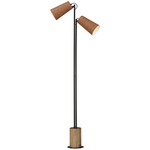 Scout Floor Lamp - Weathered Wood/ Tan Leather / Black