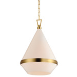 Giza Pendant - Satin Brass / Opal White