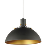 Dawn Pendant - Black / Antique Brass