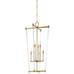 Lucent Tall Pendant - Heritage Brass / Clear