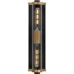 Opulent Outdoor Wall Sconce - Black / Antique Brass / Clear Ribbed