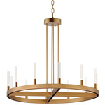 Ovation Chandelier - Gold / Clear Ribbed