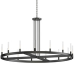 Ovation Chandelier - Black / Clear Ribbed