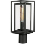 Cabana 120V Outdoor Post Mount - Black / Clear Seeded