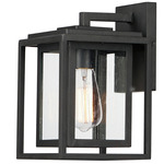 Cabana Outdoor Wall Sconce - Black / Clear Seeded