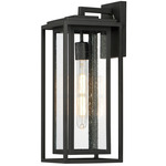 Cabana Outdoor Wall Sconce - Black / Clear Seeded