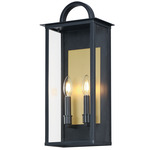 Manchester Outdoor Wall Sconce - Black / Clear