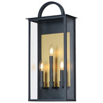 Manchester Outdoor Wall Sconce - Black / Clear