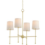 Huntington Chandelier - Satin Brass / White