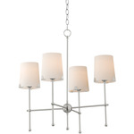 Huntington Chandelier - Satin Nickel / White