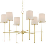 Huntington Chandelier - Satin Brass / White