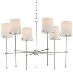 Huntington Chandelier - Satin Nickel / White