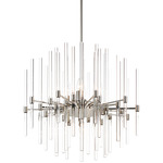 Divine Wide Chandelier - Polished Nickel / Clear