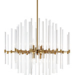 Divine Wide Chandelier - Heritage Brass / Clear