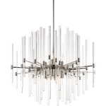 Divine Wide Chandelier - Polished Nickel / Clear