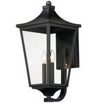 Sutton Place VX Outdoor Wall Sconce - Black / Clear