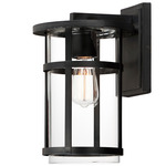 Clyde Vivex Outdoor Wall Sconce - Black / Clear