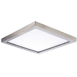 Wafer SQ 120-277V 3000K Wet Location Ceiling Light - Satin Nickel / White