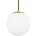 Stella Pendant - Aged Brass / White