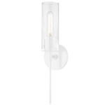 Olivia Clear Crackle Wall Sconce - White / Clear Crackle
