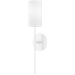 Olivia White Linen Wall Sconce - White / White Linen