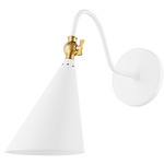 Lupe Wall Sconce - White / Aged Brass