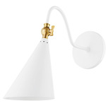 Lupe Wall Light - White / Aged Brass