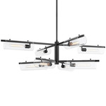 Ariel Two Tier Chandelier - Black / Clear