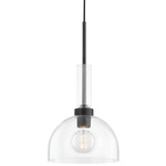 Tabitha Pendant - Black / Clear Ribbed