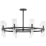 Tabitha Chandelier - Black / Clear Ribbed