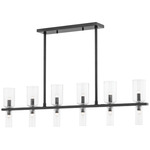 Tabitha Linear Pendant - Black / Clear Ribbed