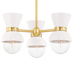 Gillian Semi Flush Ceiling Light - Aged Brass / Cream