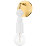 Flora Wall Sconce - Aged Brass / White