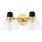 Camile Bathroom Vanity Light - Aged Brass / Clear