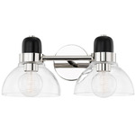 Camile Bathroom Vanity Light - Polished Nickel / Clear